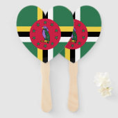 ドミニカ国旗の紋章 ハンドファン (正面&裏面)