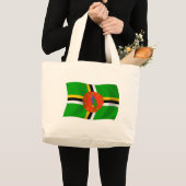 ドミニカ国旗トートバッグ ラージトートバッグ (正面(商品))