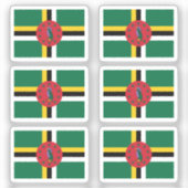 ドミニカ国旗6のコレクションパック シール (正面)