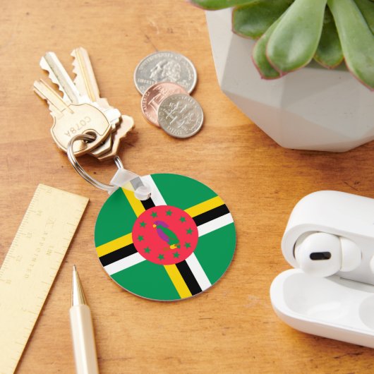ドミニカ国旗 キーホルダー (デスク)