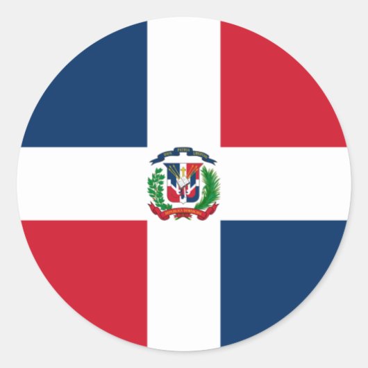 ドミニカ国旗、ドミニカ共和国国旗 ラウンドシール (正面)