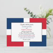 ドミニカ国旗、ドミニカ共和国結婚国旗 招待状 (スタンド正面)