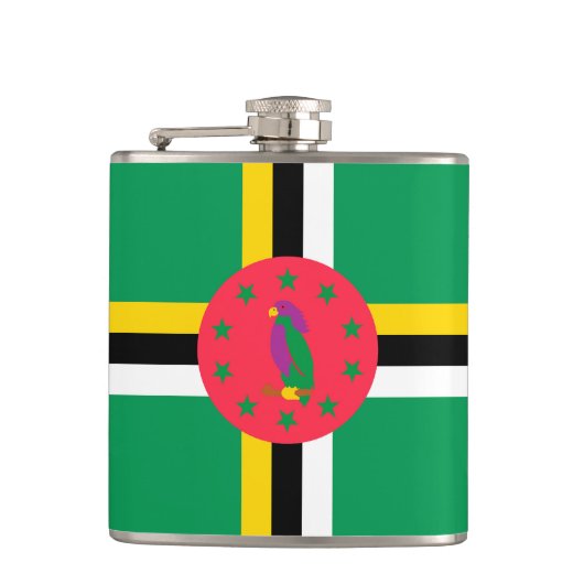 ドミニカ国旗 フラスク (正面)