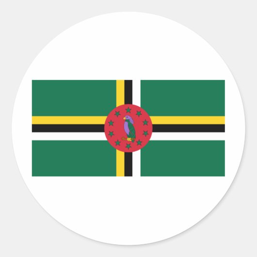 ドミニカ国旗 ラウンドシール (正面)