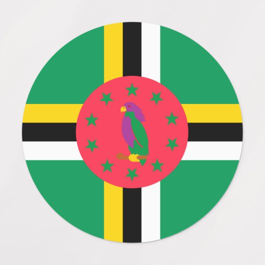 ドミニカ国旗 ラベル (デザイン1)