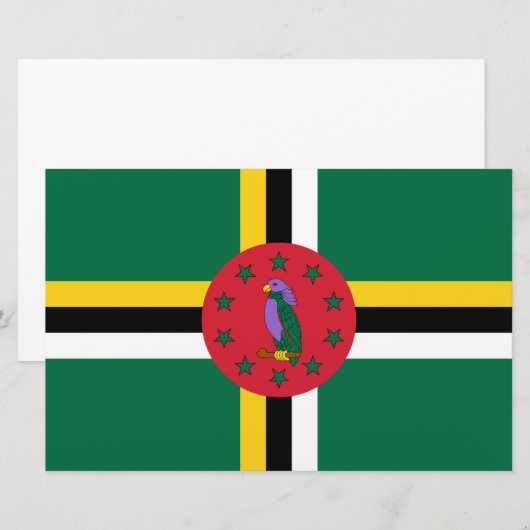 ドミニカ国旗 便箋 (正面/裏面)