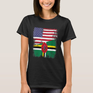 ドミニカ国旗 半分 ドミニカ共和国 ヴィンテージ アメリカ Tシャツ
