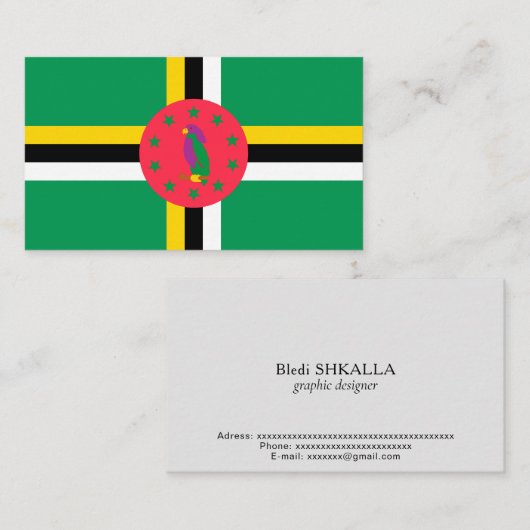 ドミニカ国旗 名刺 (正面/裏面)