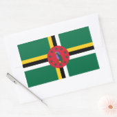 ドミニカ国旗 長方形シール (封筒)