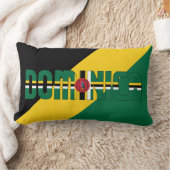 ドミニカ愛国国旗で色を変えて夢 ランバークッション (ブランケット)