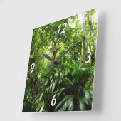 ドミニカ熱帯緑の熱帯雨林I自然 スクエア壁時計 (傾斜)