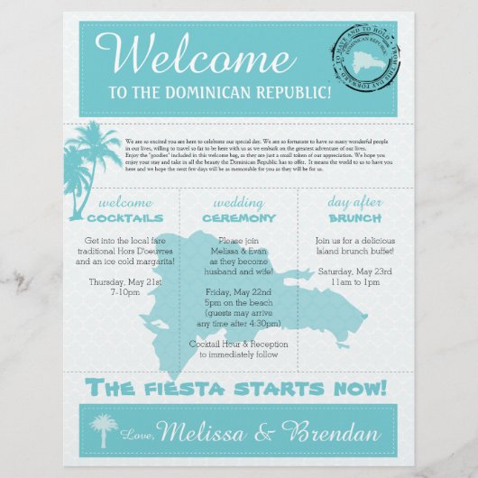 ドミニカ結婚共和国の歓迎の手紙 (正面)