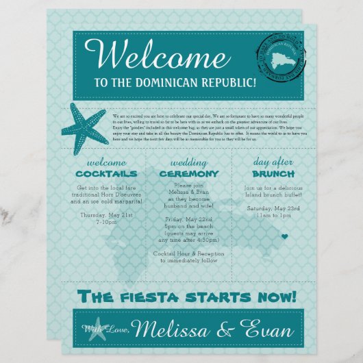 ドミニカ結婚共和国の歓迎の手紙 (正面/裏面)