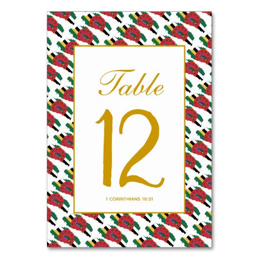 ドミニカ お祝いの結婚式の宴会 テーブルナンバー (正面)