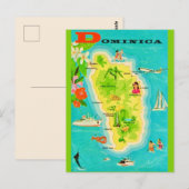 ドミニカ・カリブ海の島の地図ポストカード ポストカード (正面/裏面)