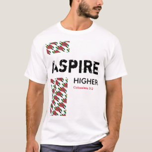 ドミニカASPIRE HIGHER CHRISTIAN聖なる書物、 経典 Tシャツ