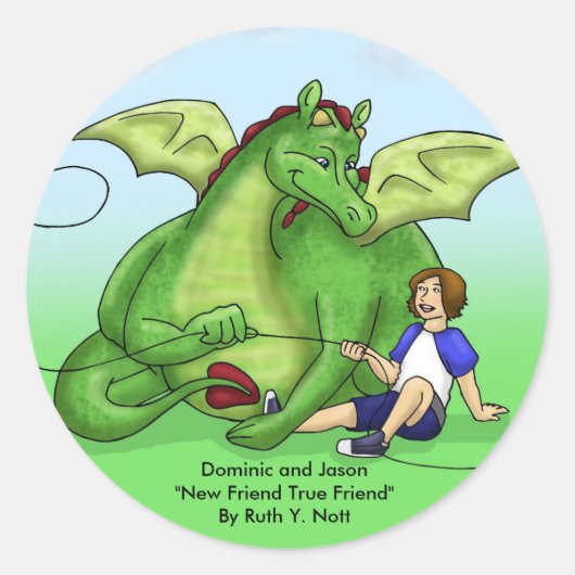 ドミニクおよびジェイソンのステッカー ラウンドシール (正面)