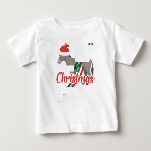 ドミニク・ザ・クリスマスロバイタリアンー・クリスマス ベビーTシャツ (正面)