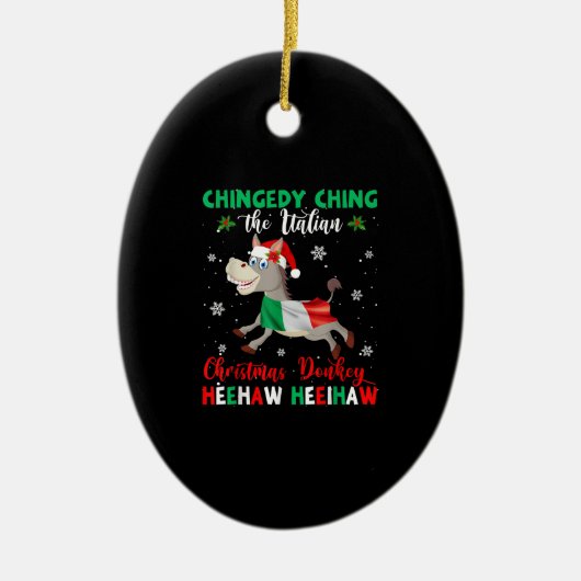 ドミニク・ザ・クリスマス・ロバイタリアンー・ロバ セラミックオーナメント (正面)