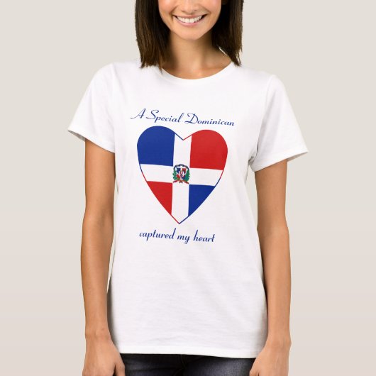 ドミニコ共和国Rep。 旗の恋人のTシャツ Tシャツ (正面)