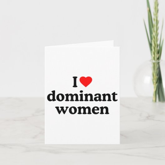 ドミネントな女性が好きな人のためのTシャツ - ハートドミネント女性 カード (正面)