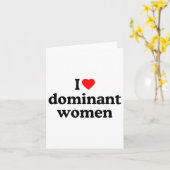 ドミネントな女性が好きな人のためのTシャツ - ハートドミネント女性 カード (黄色い花)