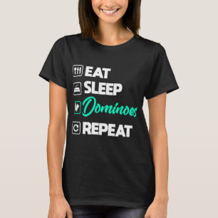 ドミノおもしろいシ食べャツのスリープDominosゲームDomin Tシャツ