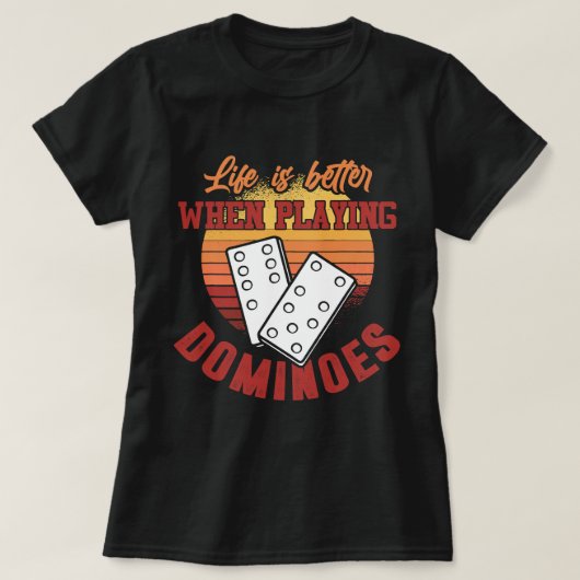 ドミノのシャツの生活はゲーム遊のドミノ Tシャツ (デザイン正面)