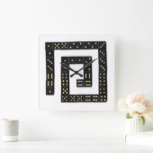 ドミノの螺線形の時計 スクエア壁時計 (ホーム)