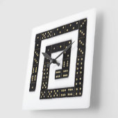 ドミノの螺線形の時計 スクエア壁時計 (傾斜)