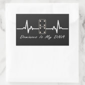 ドミノは私のDNAボードゲームドミノ選手である 長方形シール (バッグ)