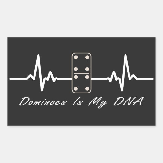 ドミノは私のDNAボードゲームドミノ選手である 長方形シール (正面)