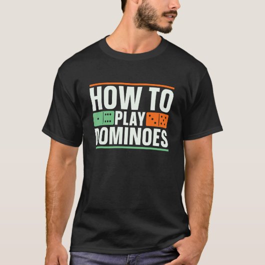 ドミノゲ遊ーム愛ゲームのタイルDをドミノする方法 Tシャツ (正面)