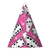 ドミノピースドミノボードゲームピンクグリッター パーティーハット (裏面)