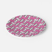 ドミノピースドミノボードゲームピンクグリッター ペーパープレート (アングル)
