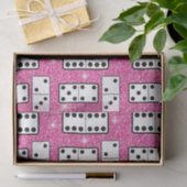 ドミノピースドミノボードゲームピンクグリッター 薄葉紙 (ギフト)