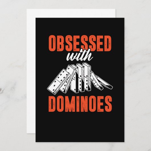 ドミノータイルズパズルのゲームギフトに取り付かれている 招待状 (正面/裏面)