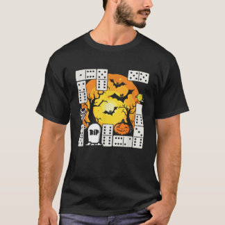 ドミノ不気味選手ドミノボードゲームハロウィン Tシャツ