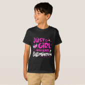 ドミントンが大好きな女の子 Tシャツ (正面フル)
