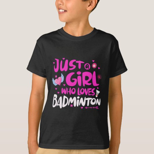ドミントンが大好きな女の子 Tシャツ (正面)