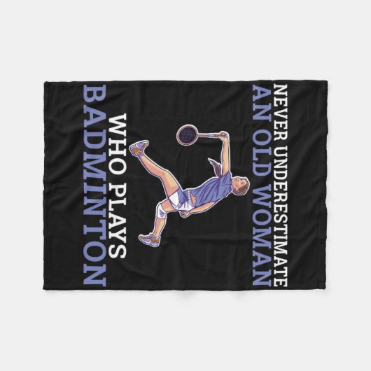 ドミントンを食べた老婆を決して過小評価しな遊い フリースブランケット (正面(横))