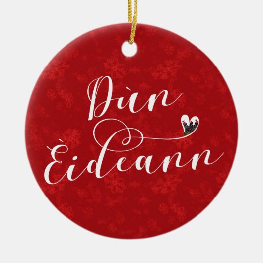 ドムエデアン国旗ハート、エディンバラ セラミックオーナメント (正面)