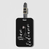 ドムエデアン国旗ハート、エディンバラ ラゲッジタグ (正面縦)