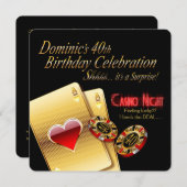 ドムズベガスカジノナイト40th誕生日パーティー 招待状 (正面/裏面)