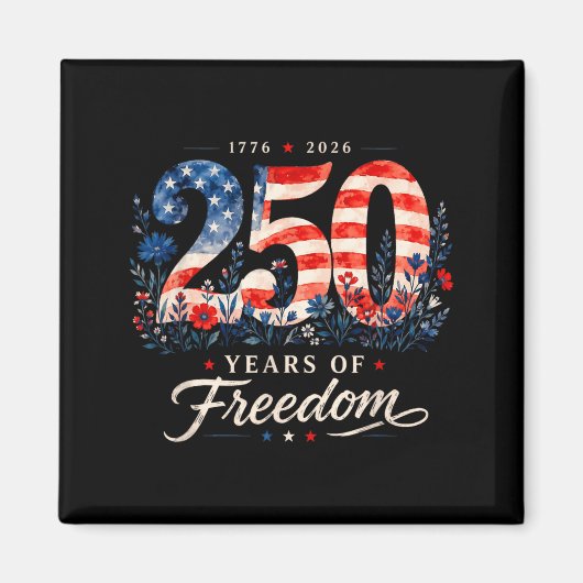ドム1776年の250周年記念愛国フラワーレディース4th マグネット (正面)