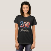 ドム1776年の250周年 愛国フラワーレディース4th tシャツ (正面フル)