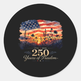 ドム250周年 2026 年 7 月 4 日 女性 フラワー ラウンドシール