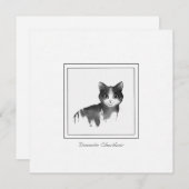 ドメスティックショートヘアスケッチイン白黒 ノートカード (正面/裏面)