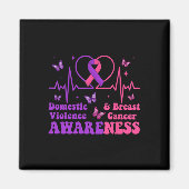 ドメスティックバイオレンス&;乳がん認識度Mo マグネット (正面)