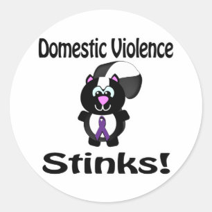 ドメスティックバイオレンスStinksスカンク認識度デザイン ラウンドシール